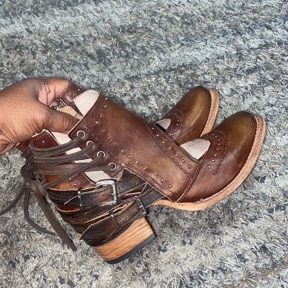 Nwob Freebird Desert Brown Leather upper Ankle Booties sz 8 - Picture 8 of 13